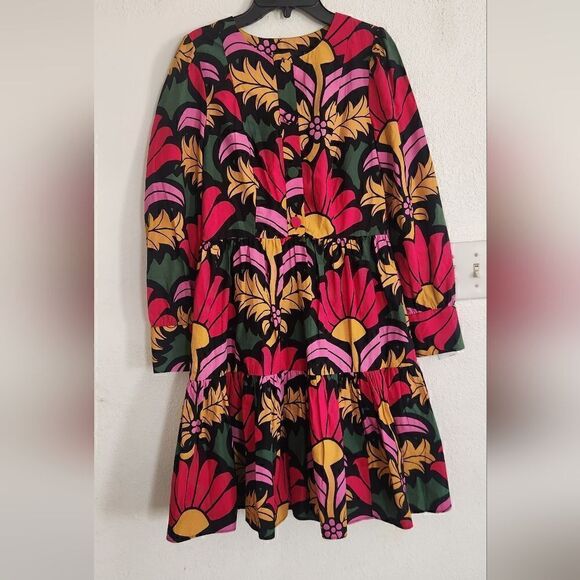 J. Crew Ratti Grandi Tiered Pop Over Dress Beatrice Floral Multi color Size 2 - Picture 3 of 13